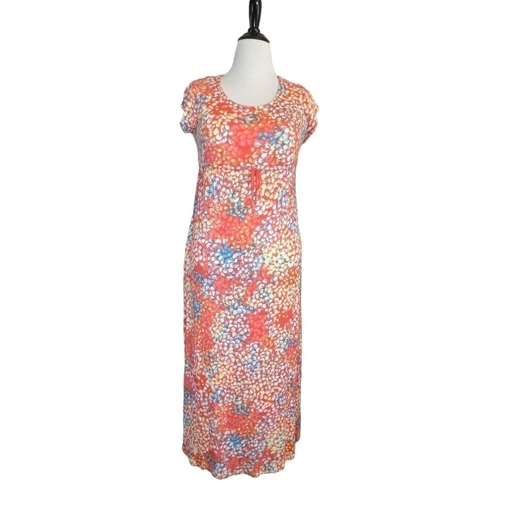CAROLE Hochman Heavenly Soft Sleepwear Coral Hydrangea Floral Nightgown‎ Maxi S